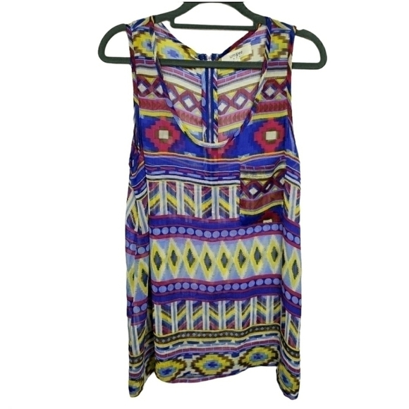 Umgee sz S sheer Aztec print Tank top - Picture 1 of 7